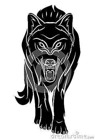狼纹身花刺eps 10例证设计.