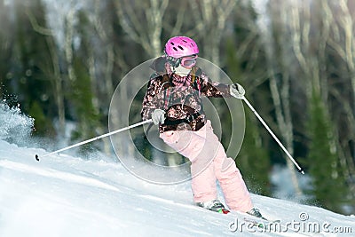 女孩骑马滑雪 免版税库存图片 - 图片: 7277749
