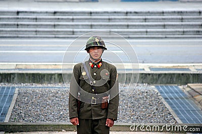 North Korean soldier at the DMZ