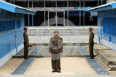 North Korean soldiers in the DMZ