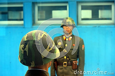 North Korean soldiers in the DMZ