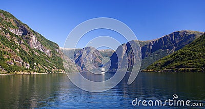 Norway - Cruise ship on fjord