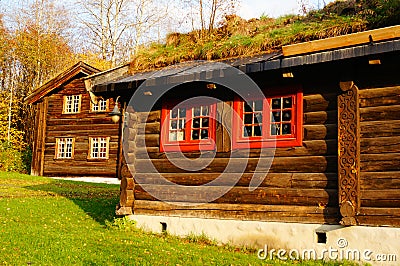 Norwegian wooden agricultural building
