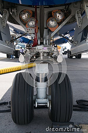 Nose wheel of airplane