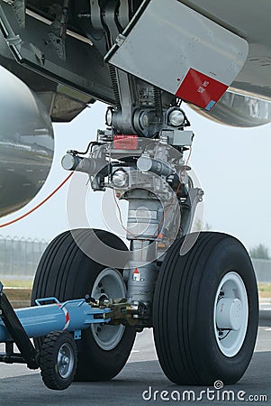 Nose wheel of wide-body airplane