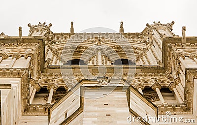 Notre Dame de Paris facade detail