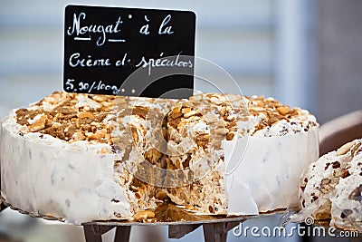 Nougat selling in a french market