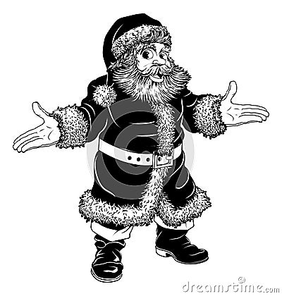 Noël Noir Et Blanc Le Père Noël Photographie stock - Image: 26384382