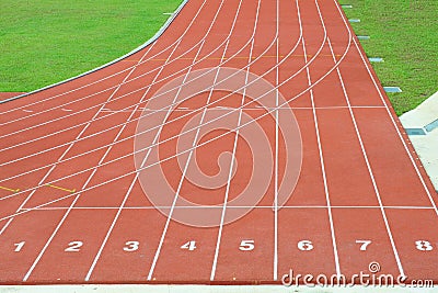 Numbered Running Track Lanes