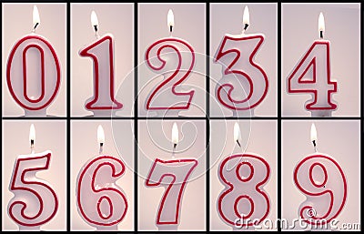 Numeric Birthday Candles Lit