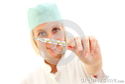 Nurse With Clinical Thermometer Stock Photo - Image: 15556160