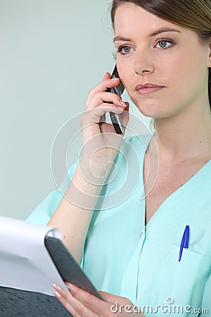 Nurse on the phone