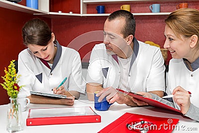 Nursing staff makes coffee break