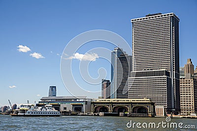 NYC s Lower Manhattan and the Staten Island Ferry Port on a beau