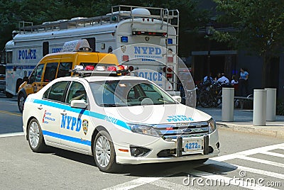 NYPD car in World Trade Center area