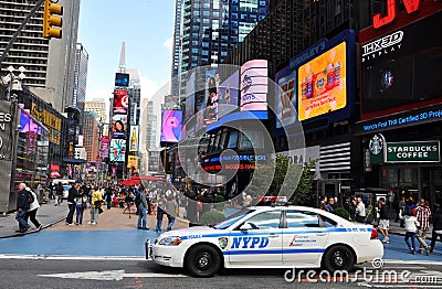 NYPD police car in Times Square