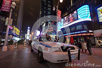 NYPD police car in Times Square