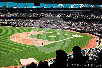 Oakland Coliseum Baseball Stadium Fans at a Day Game