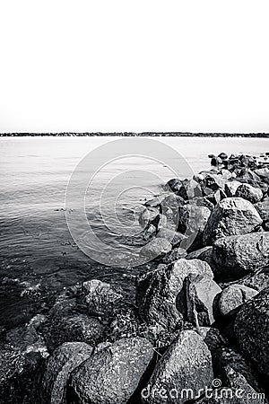 Ocean landscape with rocks