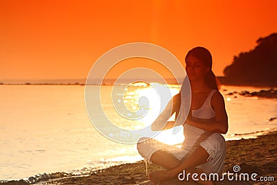 Ocean yoga sunrise