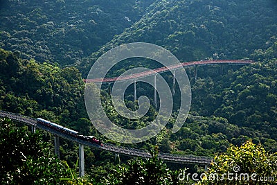 OCT East Shenzhen Meisha Tea Stream Valley curved extension of the forests in the mountains train railway