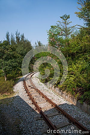 OCT East Shenzhen Meisha Tea Stream Valley curved extension of the forests in the mountains train railway