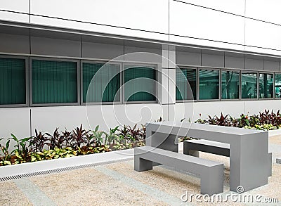 Office building courtyard garden furniture
