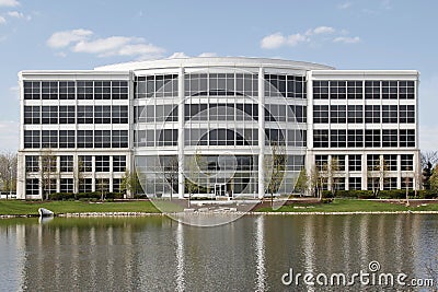 Office building with lake