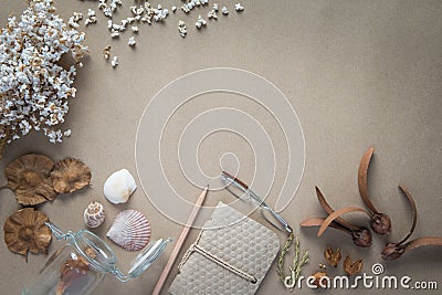 Office desk,Working on a Spring Table,vintage background