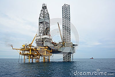 The offshore oil rig in early morning