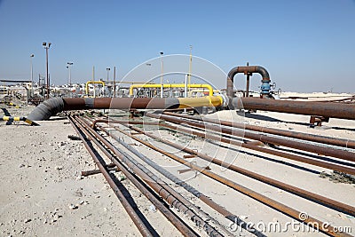 Oil and gas pipeline in the desert