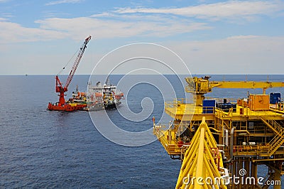 Oil and gas platform in the gulf
