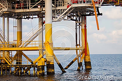 Oil and gas platform in the gulf or the sea, The world energy