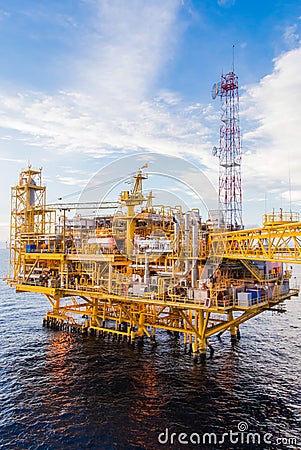 Oil platform in the sea
