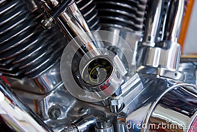 Oil pressure gauge on motorcycle engine