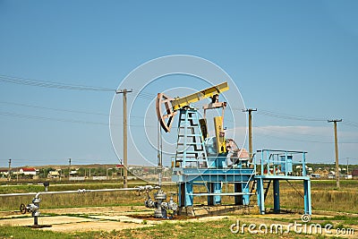 Oil pump jack in operation.