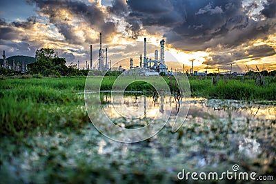 Oil refinery at sunrise Thailand