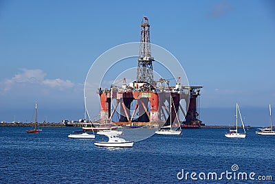 Oil Rig in Port