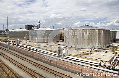 Oil Silos in Rotterdam harbor