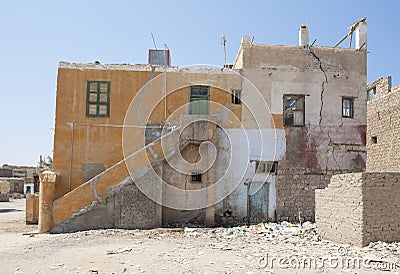 Old abandoned building in egyptian town