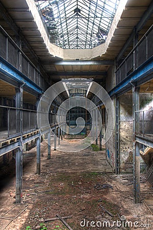 Old abandoned building in a factory