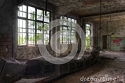 Old abandoned building in a factory