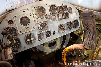 Old airplane cockpit