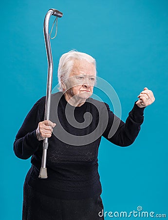 Old angry woman