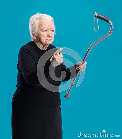 Old angry woman