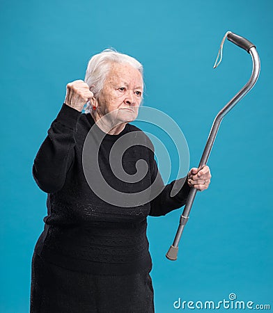 Old angry woman