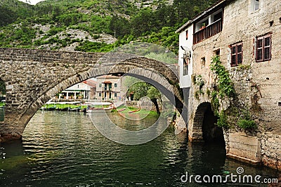 The old arched stone bridge of Rijeka Crnojevica