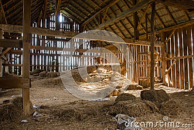 Old barn full of hay