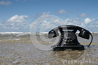 Retro Phone in the Water