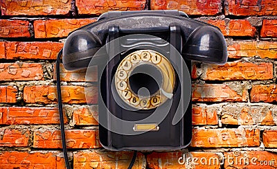 Old black rotational phone